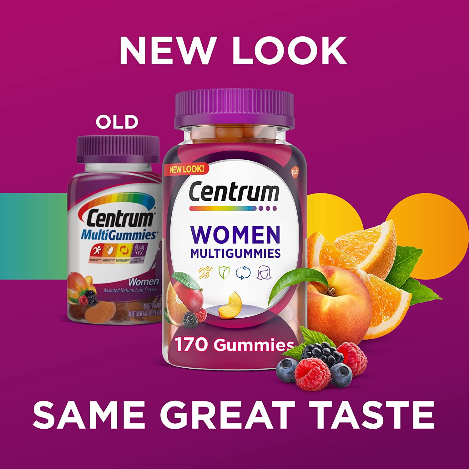 CENTRUM WOMEN'S MULTIGUMMIES MULTIVITAMIN WITH VITAMIN D3, B VITAMINS & ANTIOXIDANTS, 170 ASSORTED FRUIT FLAVOR TABS.