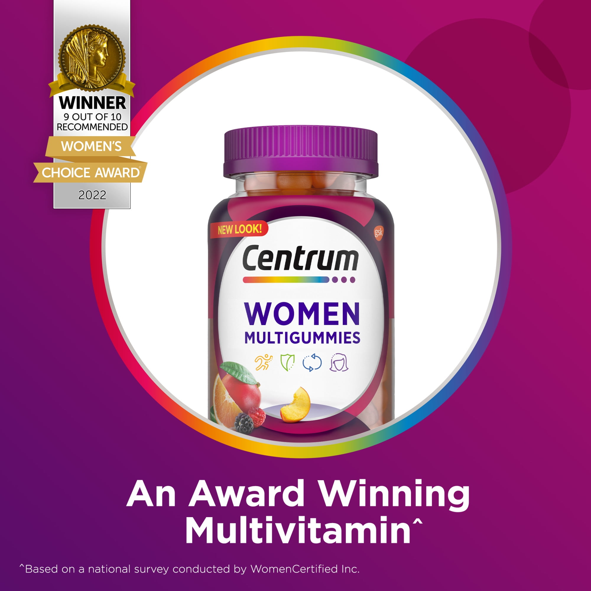 CENTRUM WOMEN'S MULTIGUMMY VITAMINS 100 COUNT MULTIVITAMIN SUPPLEMENT