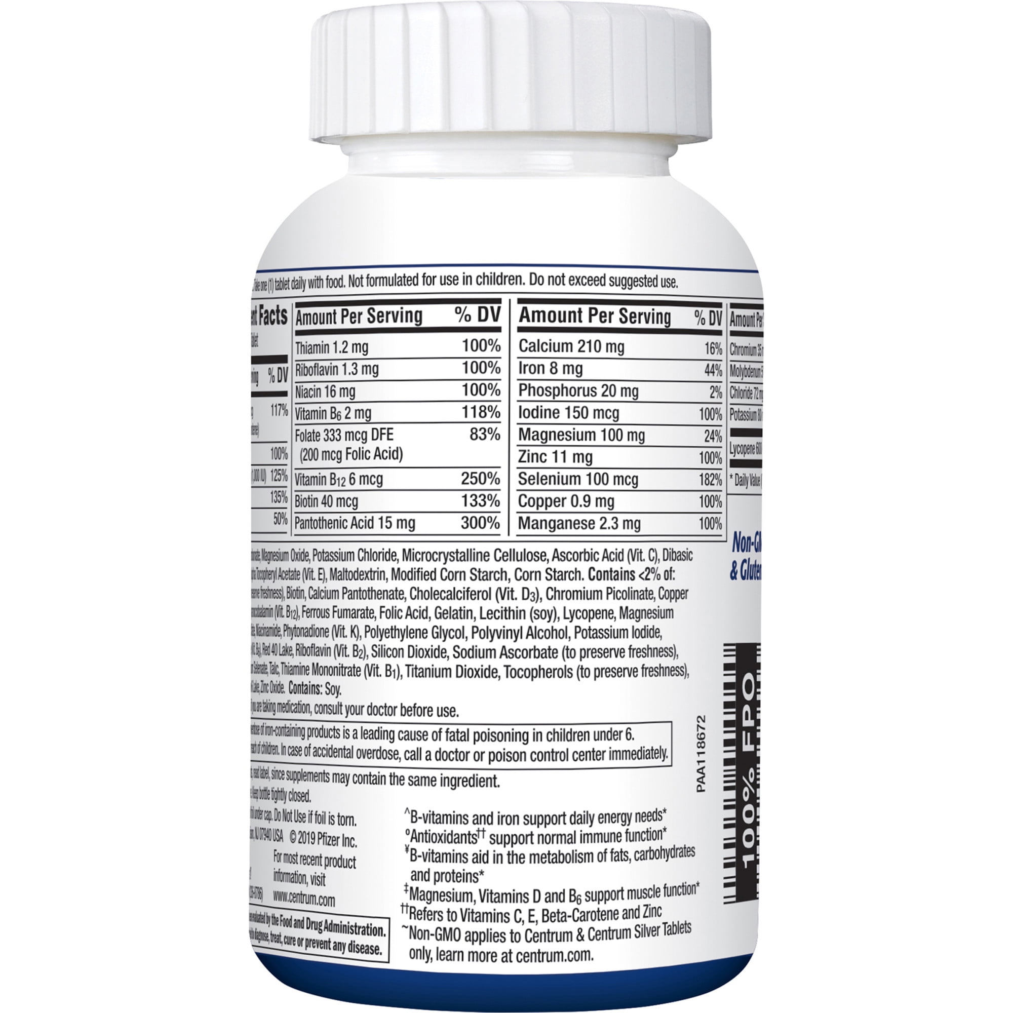 CENTRUM MEN MULTIVITAMIN MULTIMINERAL SUPPLEMENT 200 COUNT