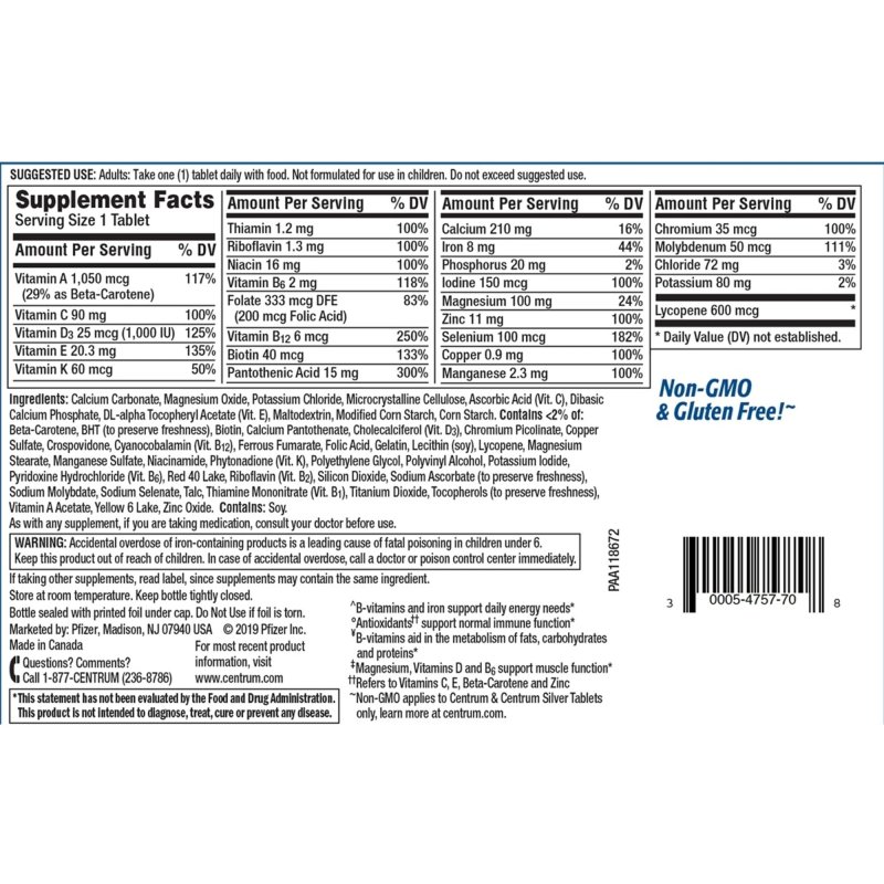 CENTRUM MEN MULTIVITAMIN MULTIMINERAL SUPPLEMENT 200 COUNT