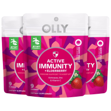 OLLY IMMUNITY GUMMY 3 PACK ELDERBERRY ZINC VITAMIN C 9 CT EA