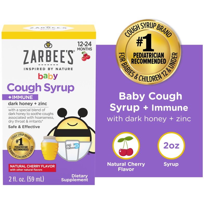 ZARBEE'S BABY COUGH SYRUP IMMUNE HONEY ZINC CHERRY 2 FL. OZ