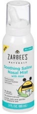 ZARBEE'S NATURALS SOOTHING SALINE MIST WITH ALOE 3 OZ 1 EA PACK OF 4