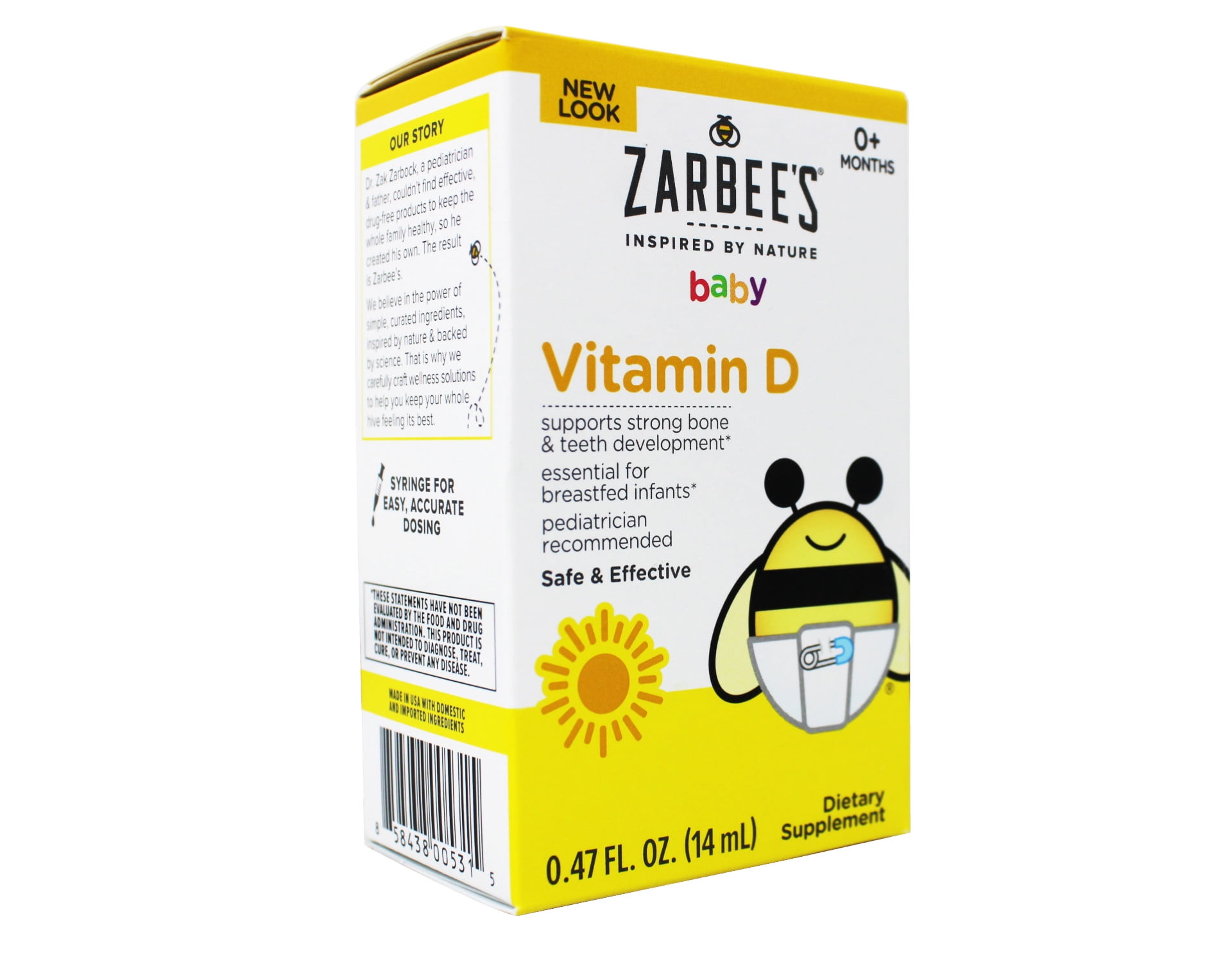 ZARBEE BABY VITAMIN D SUPPLEMENT INFANT DROPS 0.47 FL OZ PACK OF 3