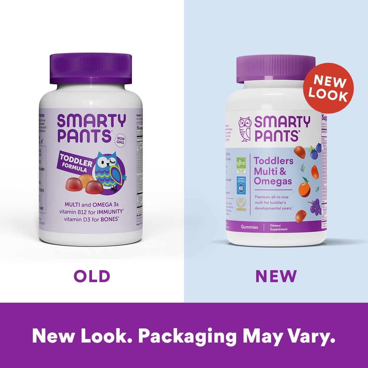 SMARTYPANTS TODDLER MULTIVITAMIN OMEGA 3 FISH OIL GUMMIES D3 C B12 90 CT