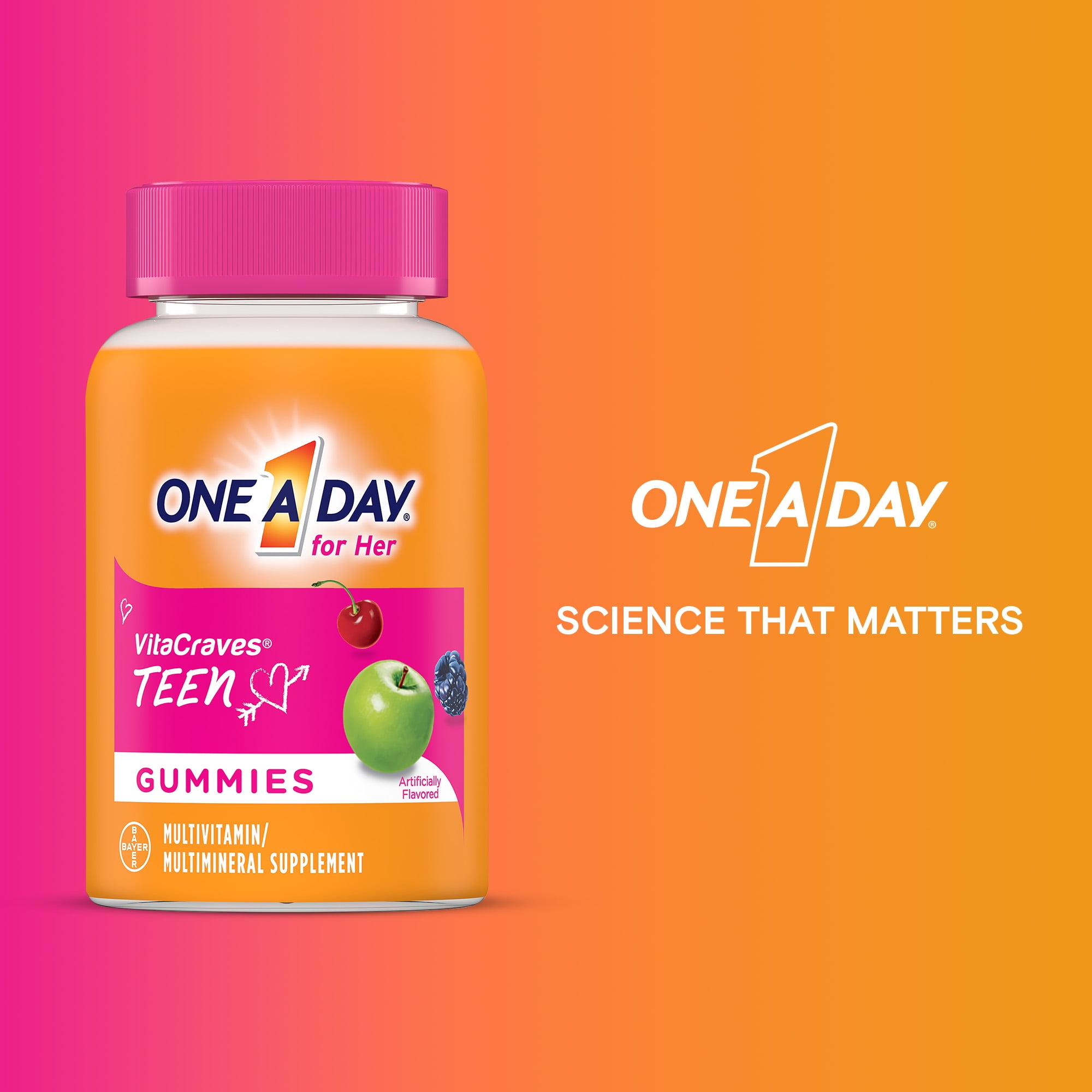 ONE A DAY TEEN MULTIVITAMIN GUMMIES FOR HER 150 TABLETS