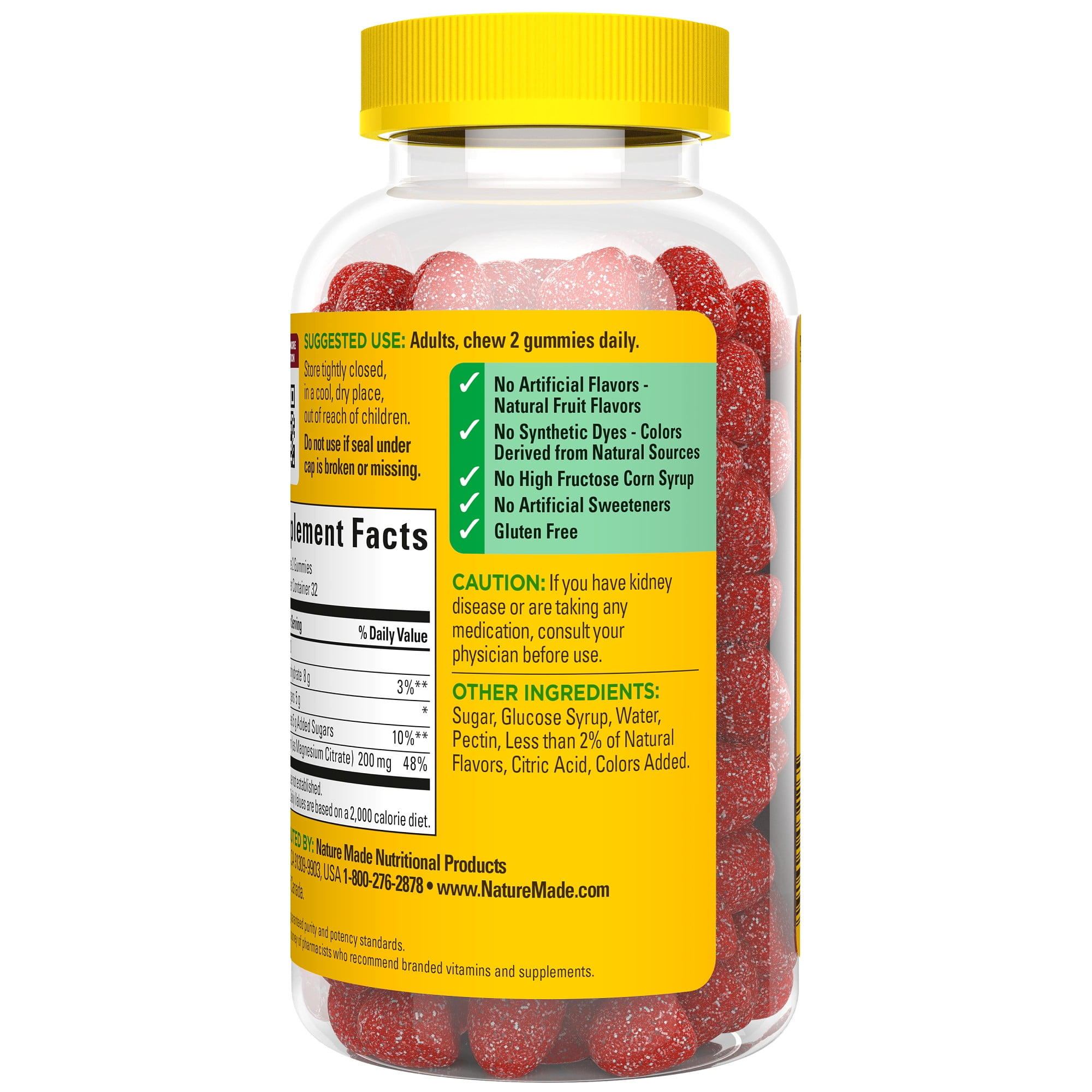 NATURE MADE HIGH ABSORPTION MAGNESIUM CITRATE GUMMIES 200MG 64 COUNT