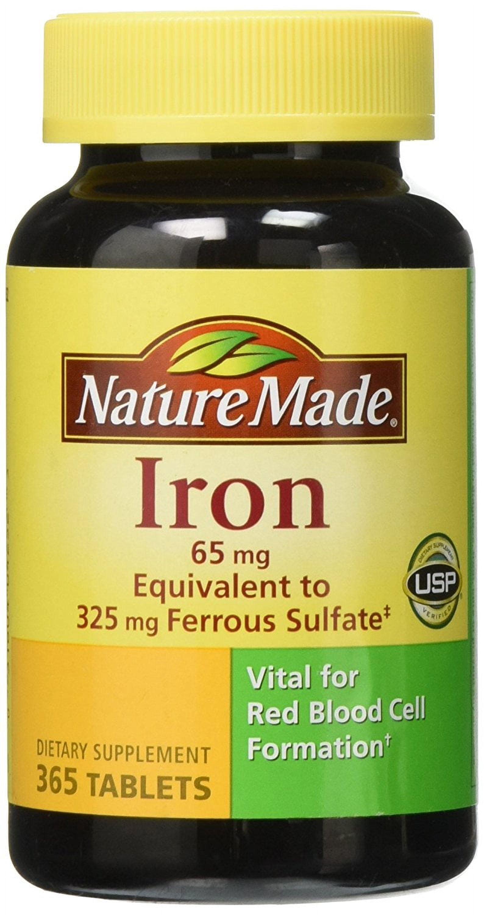 NATURE MADE IRON SUPPLEMENT 65MG 365 TABLETS 2 PACK