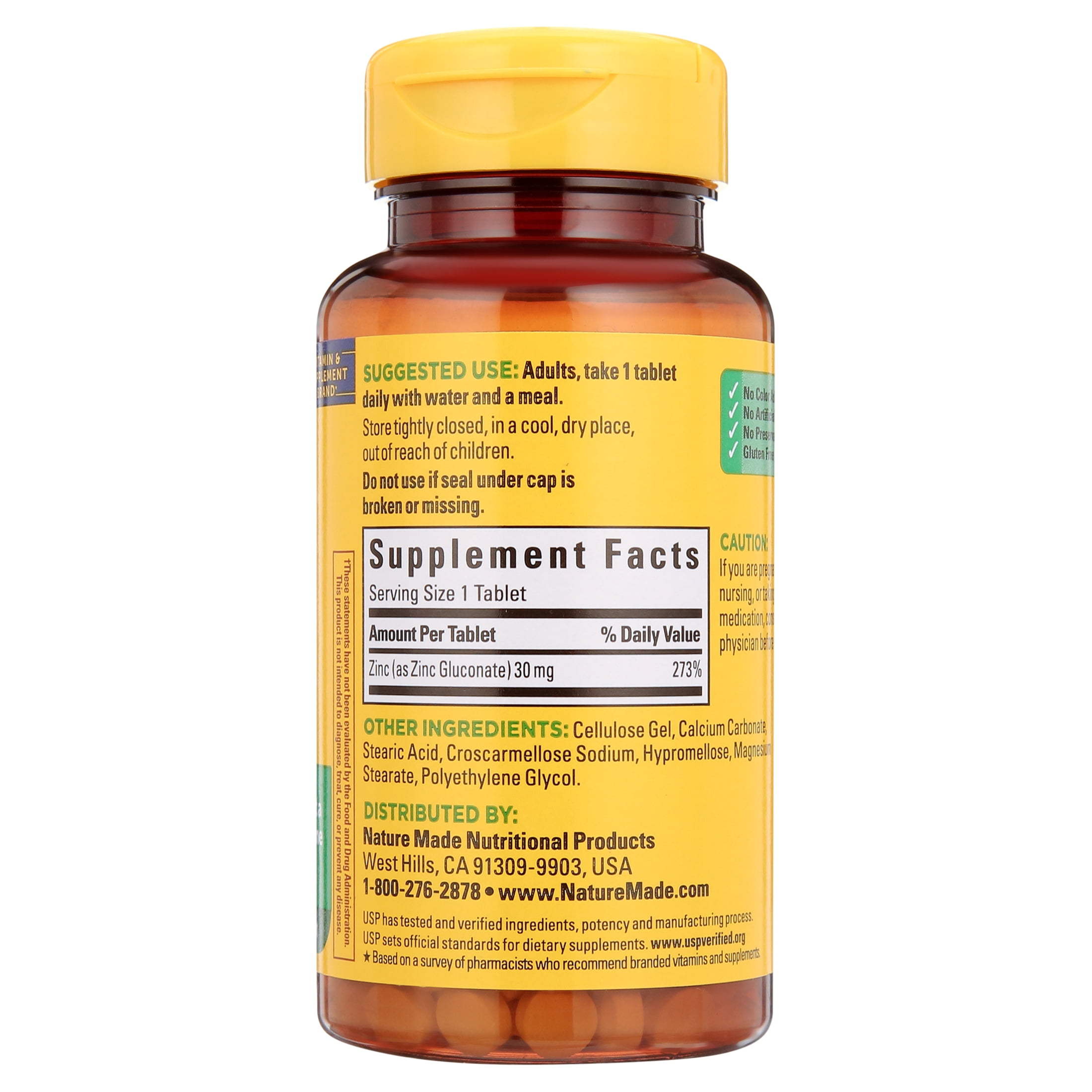 NATURE MADE ZINC 30 MG - 100 TABLETS PACK OF 2 - BUY 2 GET HEALTHY