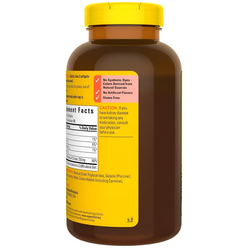 NATURE MADE MAGNESIUM CITRATE 250MG 180 COUNT FOR BETTER HEALTH AND WELLNESS