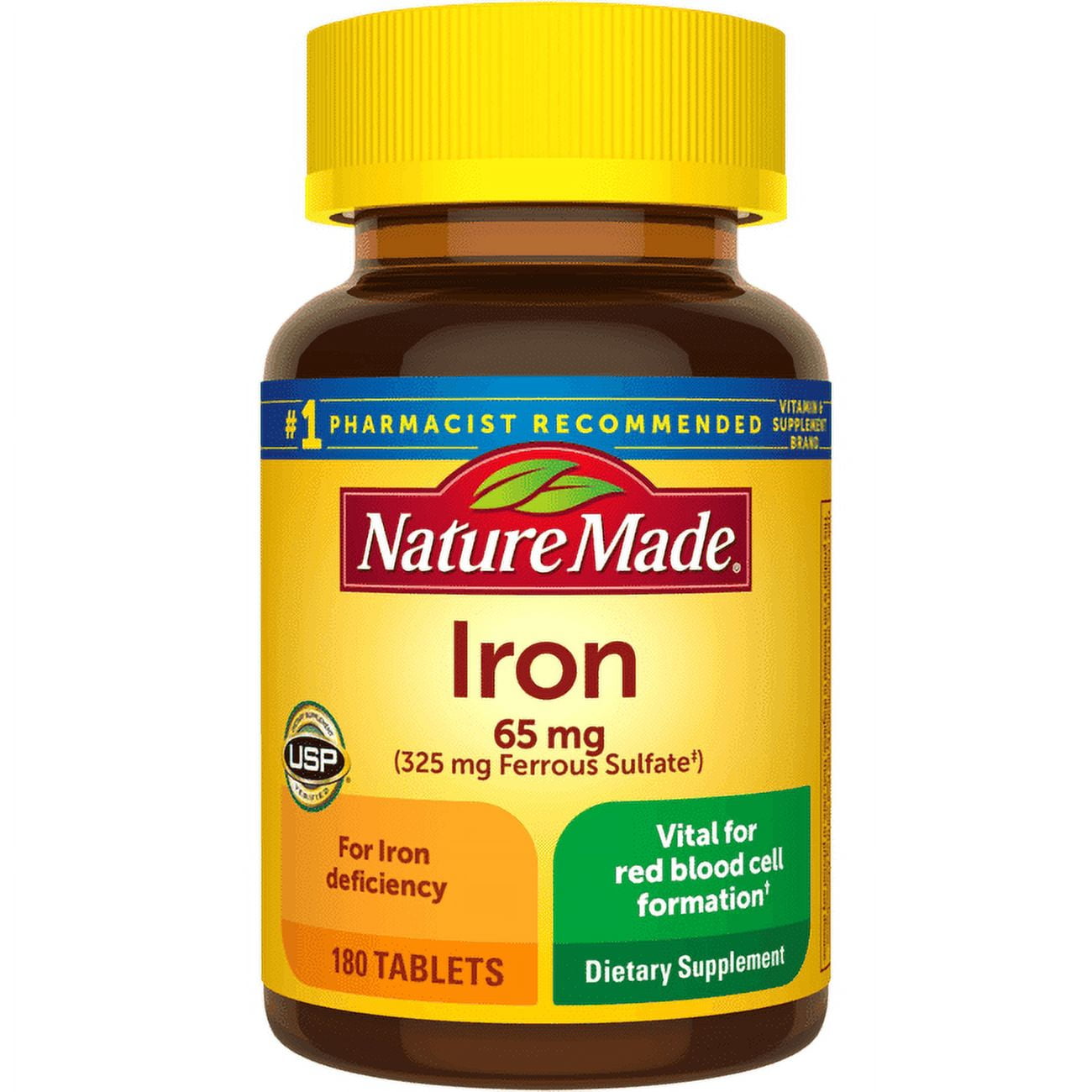 NATURE MADE IRON 65MG 180 TABLETS FOR OPTIMAL HEALTH AND VITALITY