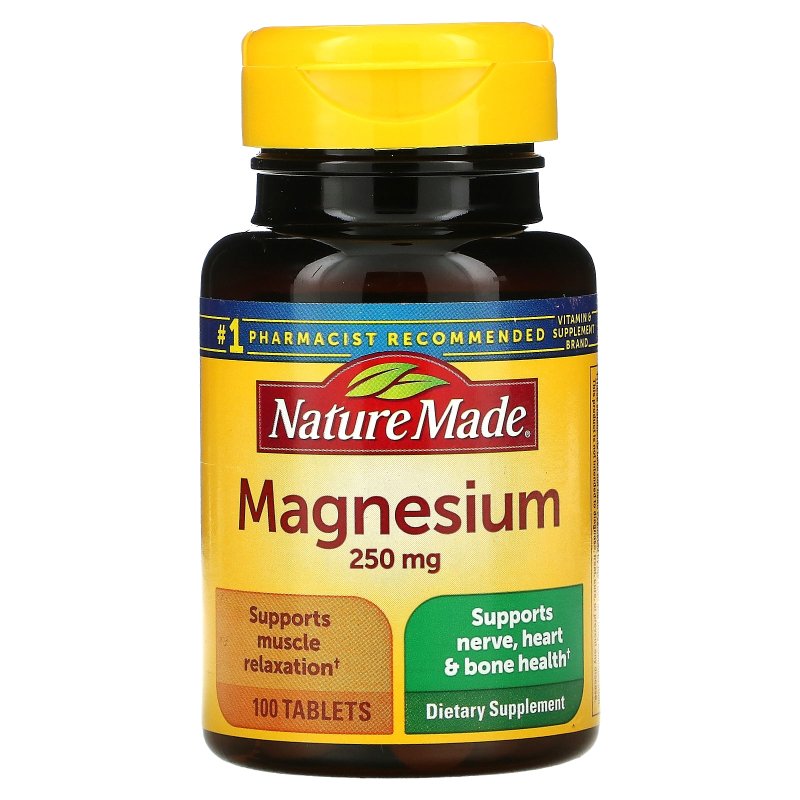 NATURE MADE MAGNESIUM 250MG 100 TABLETS FOR HEALTH AND WELLNESS