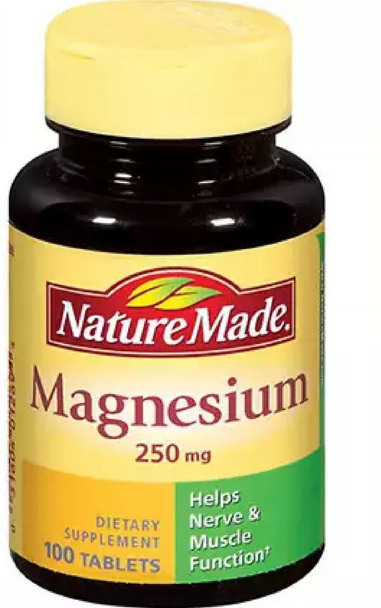 NATURE MADE MAGNESIUM 250MG TABLETS 100CT PACK OF 4