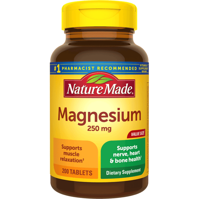 NATURE MADE MAGNESIUM 250MG 200 TABLETS FOR HEALTHY LIVING