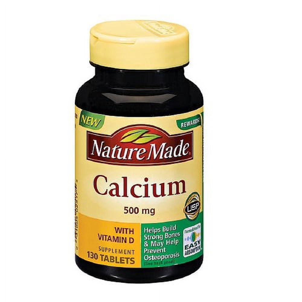 NATURE MADE CALCIUM 500MG TABLETS 130CT. HIGH-QUALITY BONE SUPPORT SUPPLEMENT