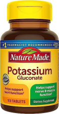 NATURE MADE POTASSIUM GLUCONATE 550MG 100 TABLETS FOR HEALTHY LIVING