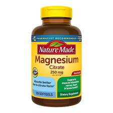 NATURE MADE MAGNESIUM CITRATE 250MG MUSCLE BONE HEART SUPPORT 120 SOFTGELS 60 DAY SUPPLY