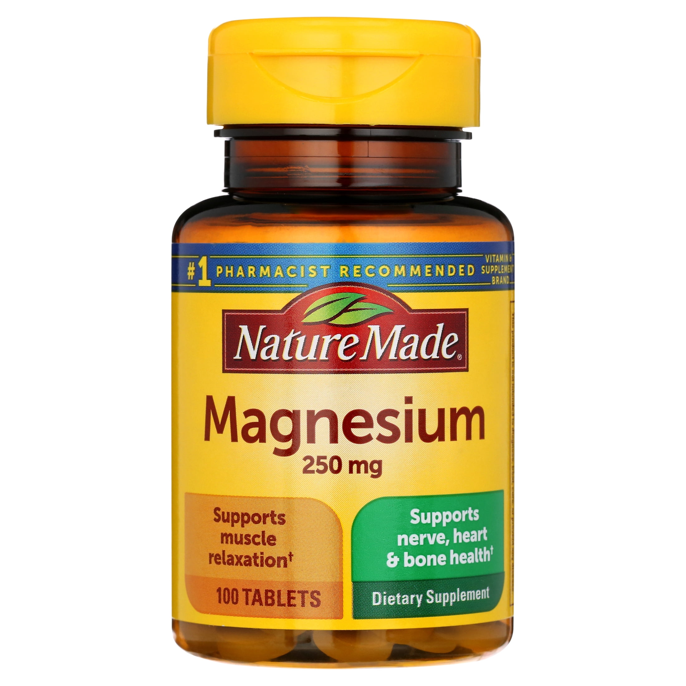 NATURE MADE MAGNESIUM 250MG TABLETS 100 CT PACK OF 2