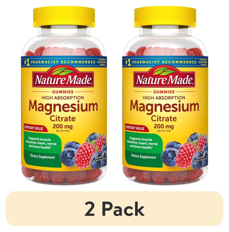 NATURE MADE HIGH ABSORPTION MAGNESIUM CITRATE 200 MG GUMMIES 64 COUNT 2 PACK