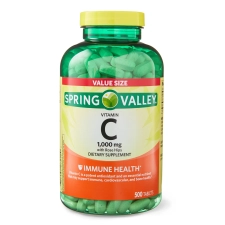 SPRING VALLEY VITAMIN C ROSE HIPS TABLETS 1000MG 500 CT