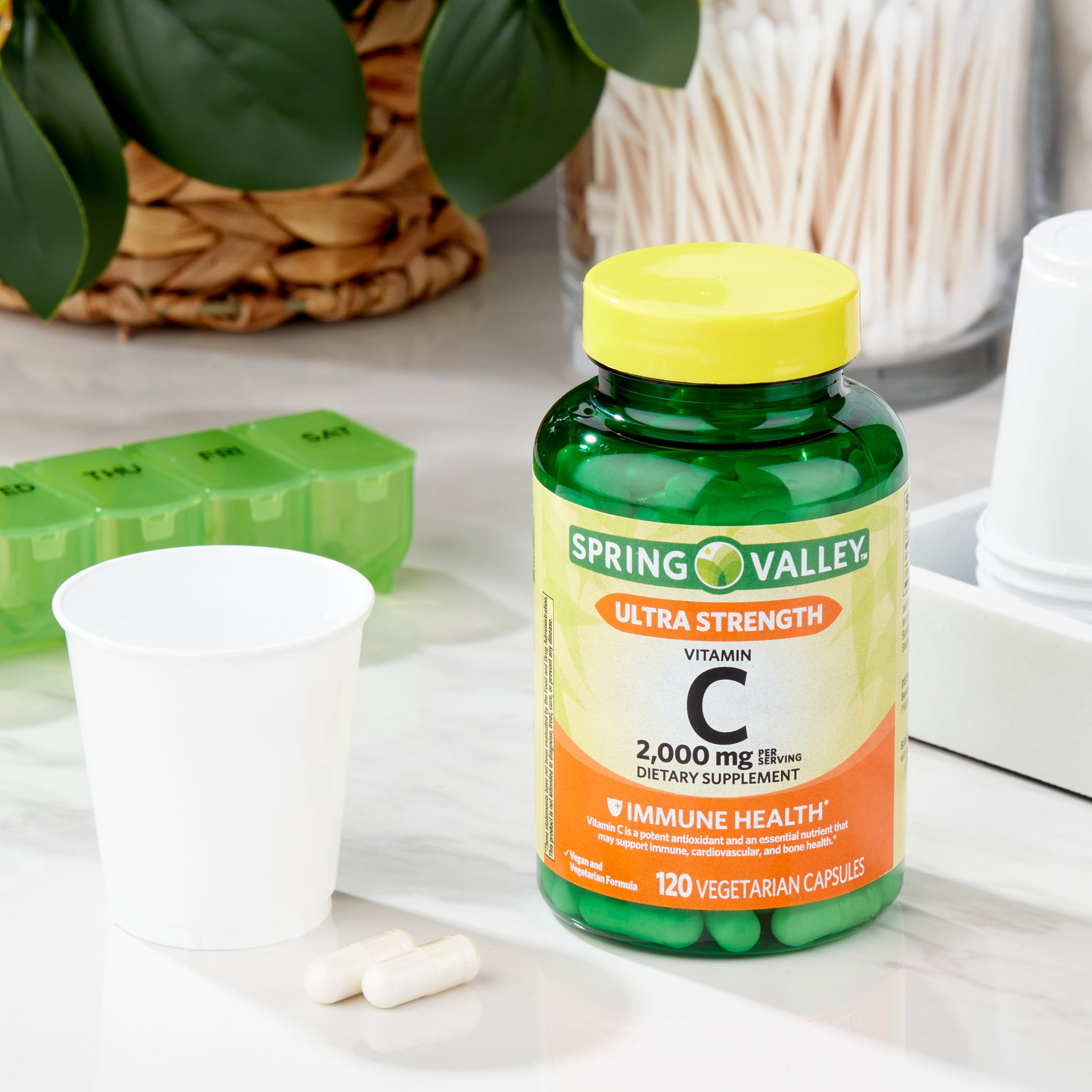 SPRING VALLEY ULTRA STRENGTH VITAMIN C CAPSULES 2000 MG 120 COUNT DIETARY SUPPLEMENT