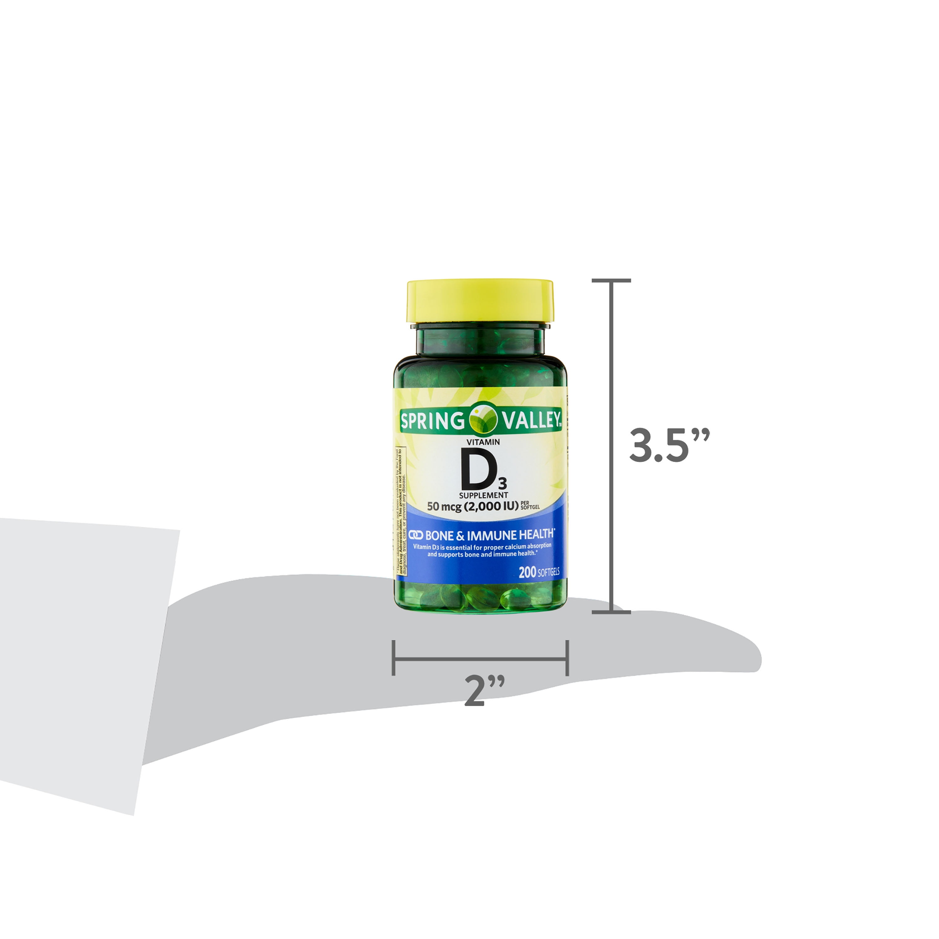 SPRING VALLEY VITAMIN D3 50 MCG 200 COUNT 2000 IU SUPPLEMENT
