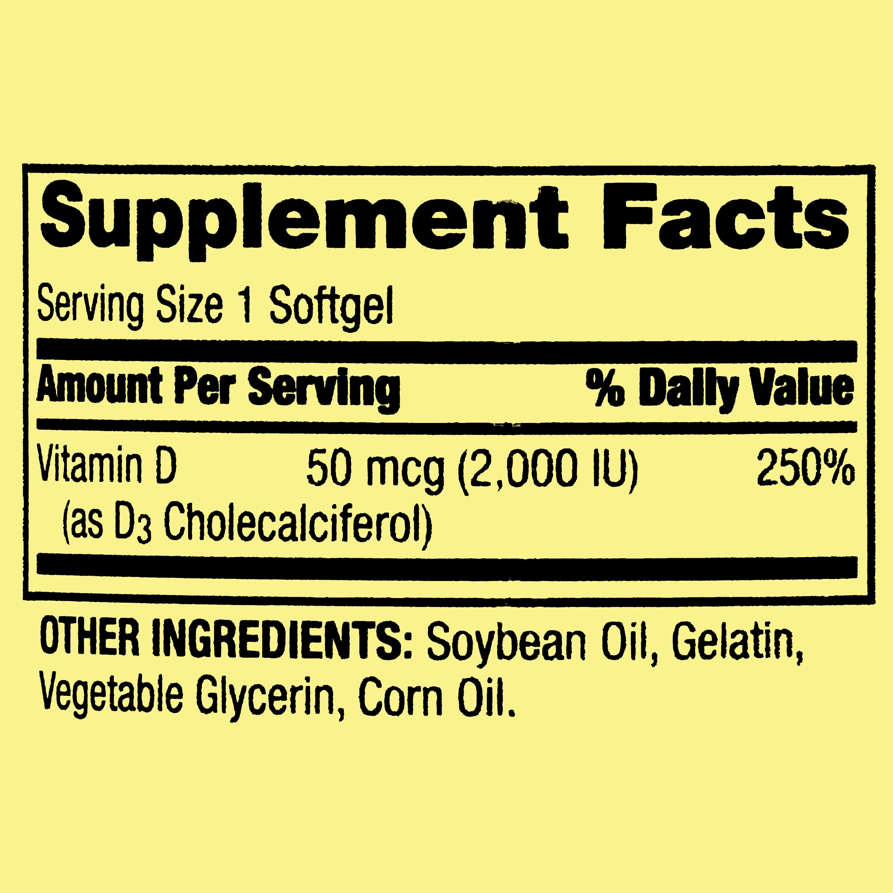 SPRING VALLEY VITAMIN D3 50 MCG 200 COUNT 2000 IU SUPPLEMENT
