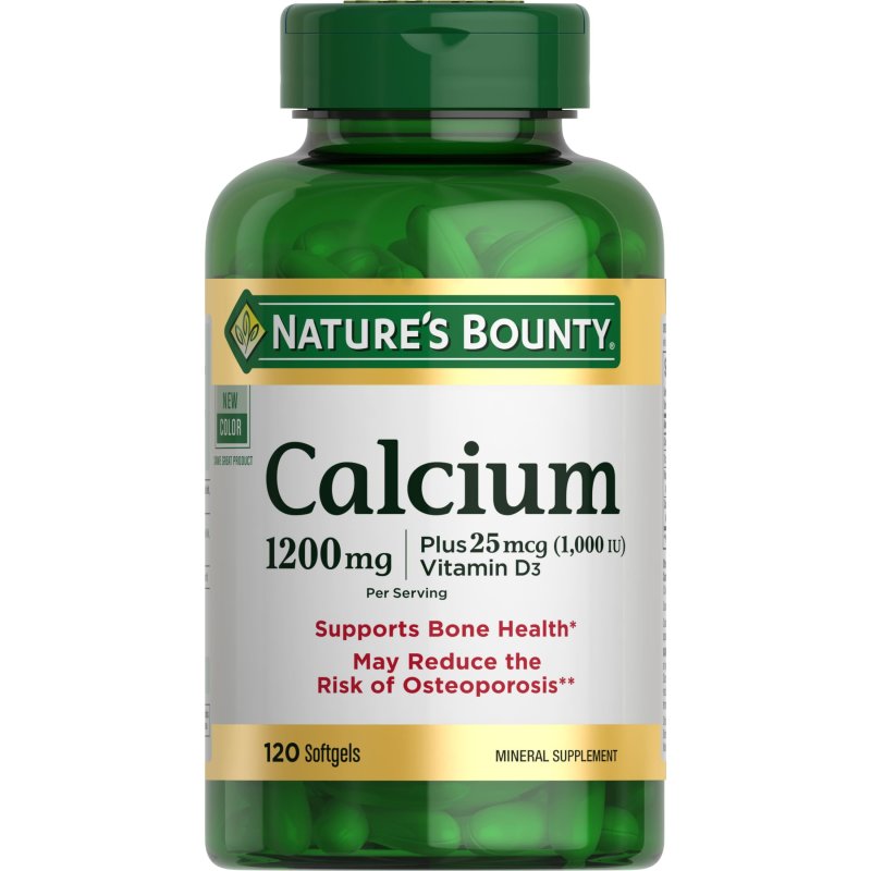 NATURE'S BOUNTY CALCIUM VITAMIN D3 BONE HEALTH MINERAL SUPPLEMENT 1200 MG SOFTGELS 120 COUNT