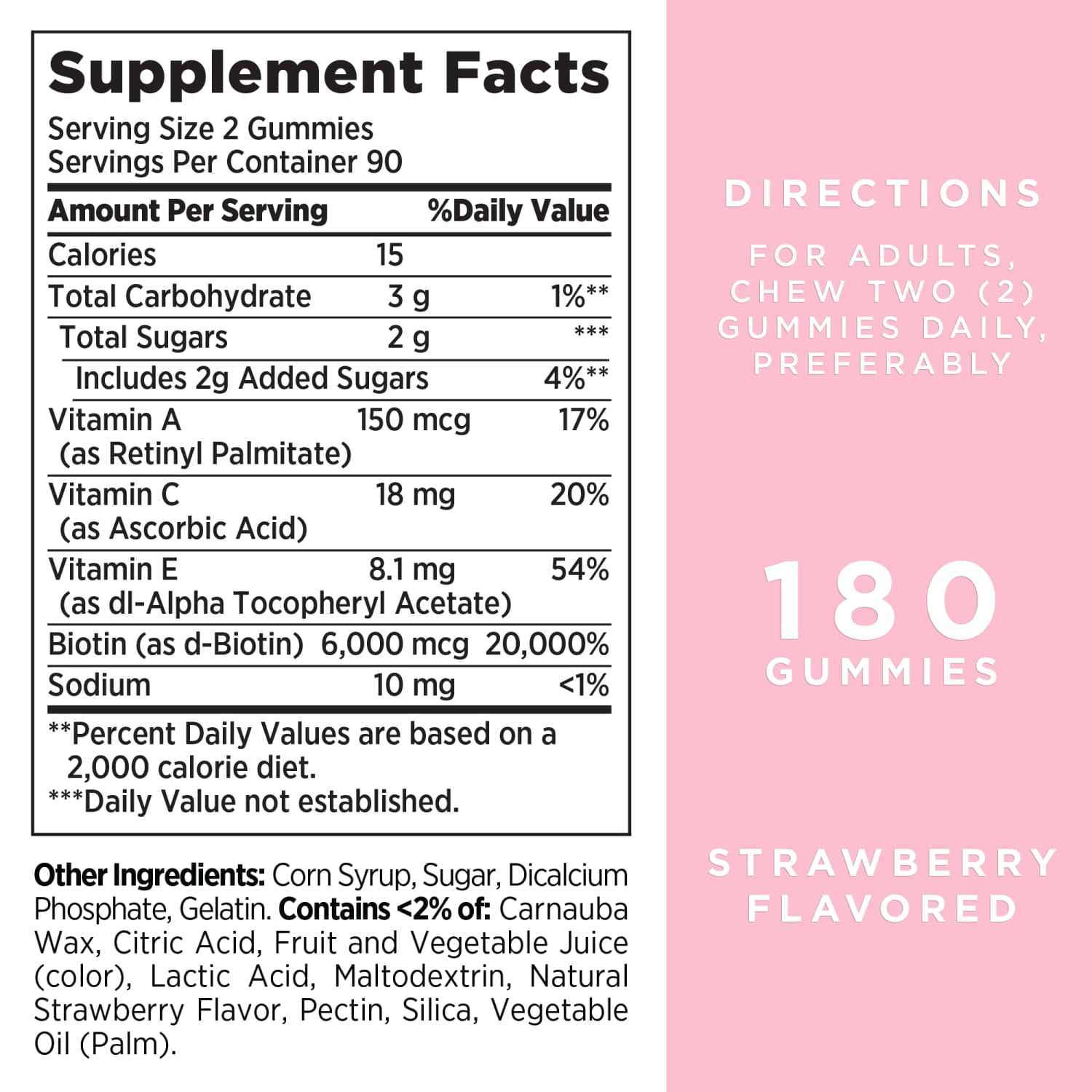 NATURE’S BOUNTY ADVANCED HAIR SKIN AND NAILS VITAMIN WOMEN'S MULTIVITAMIN 2X BIOTIN STRAWBERRY GUMMIES 180 CT