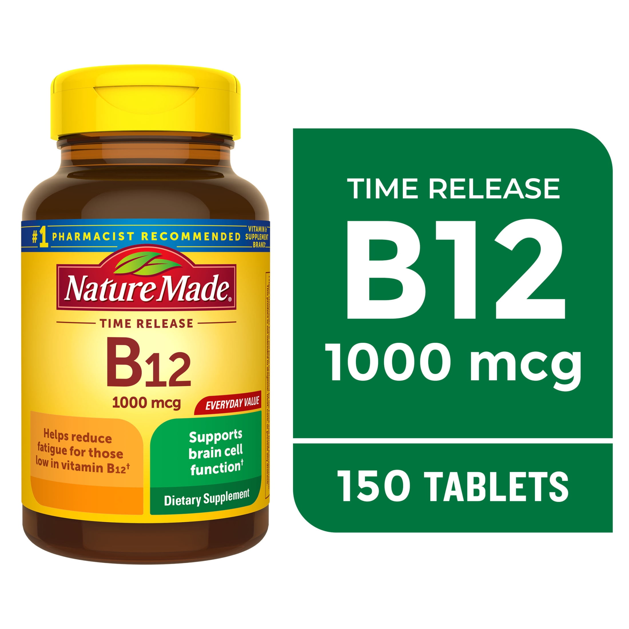 NATURE MADE VITAMIN B12 1000MCG TIME RELEASE TABLETS DIETARY SUPPLEMENT 150 COUNT