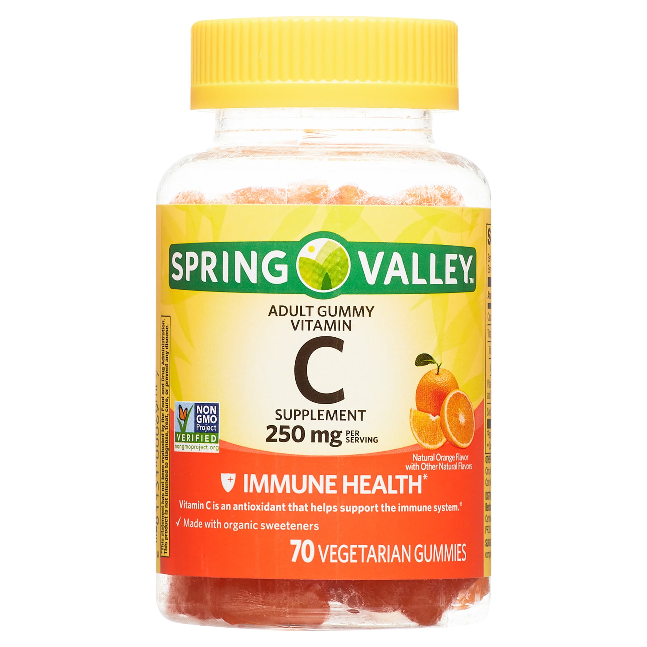 SPRING VALLEY NON GMO VITAMIN C VEGETARIAN GUMMIES ORANGE FLAVOR 250MG 70 COUNT