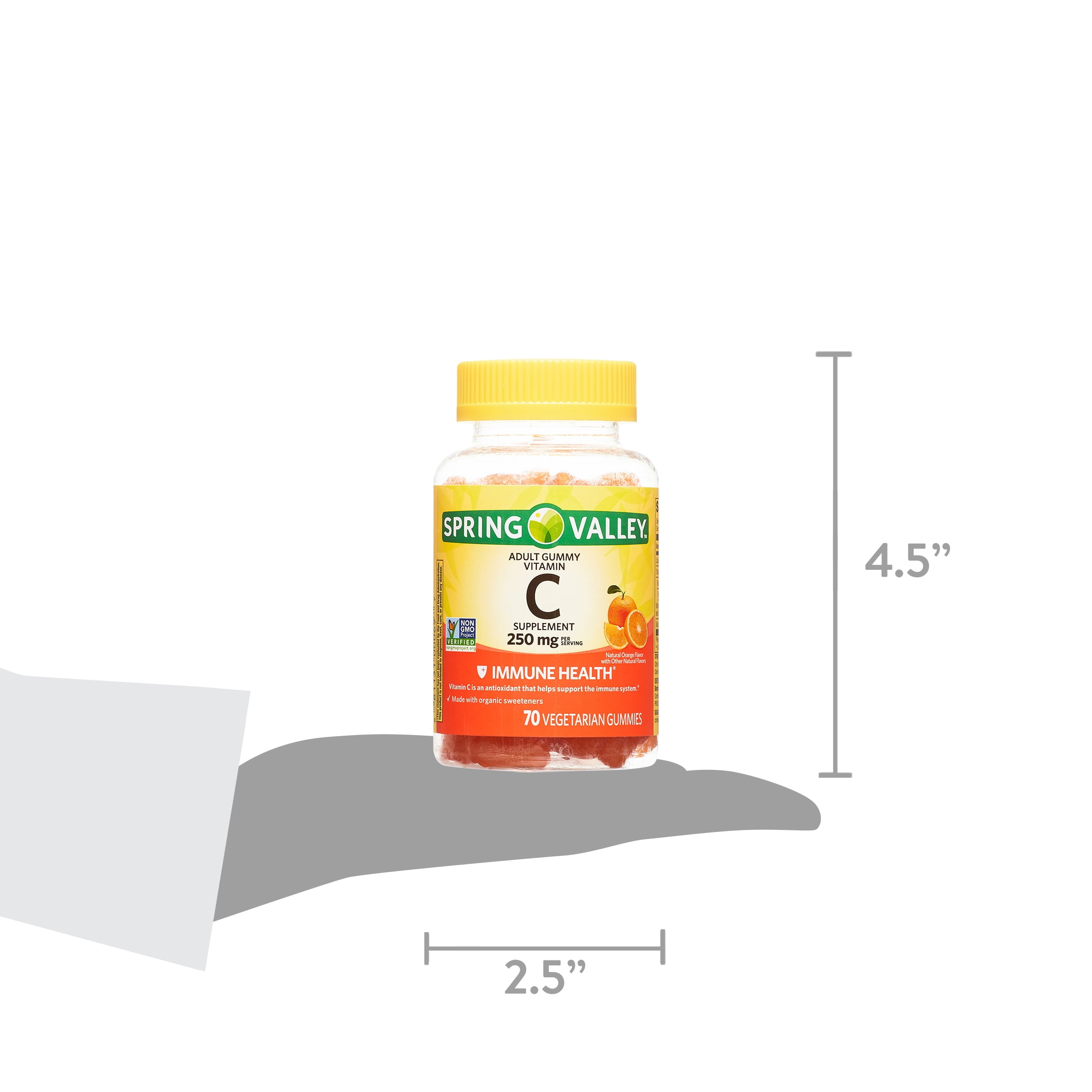 SPRING VALLEY NON GMO VITAMIN C VEGETARIAN GUMMIES ORANGE FLAVOR 250MG 70 COUNT