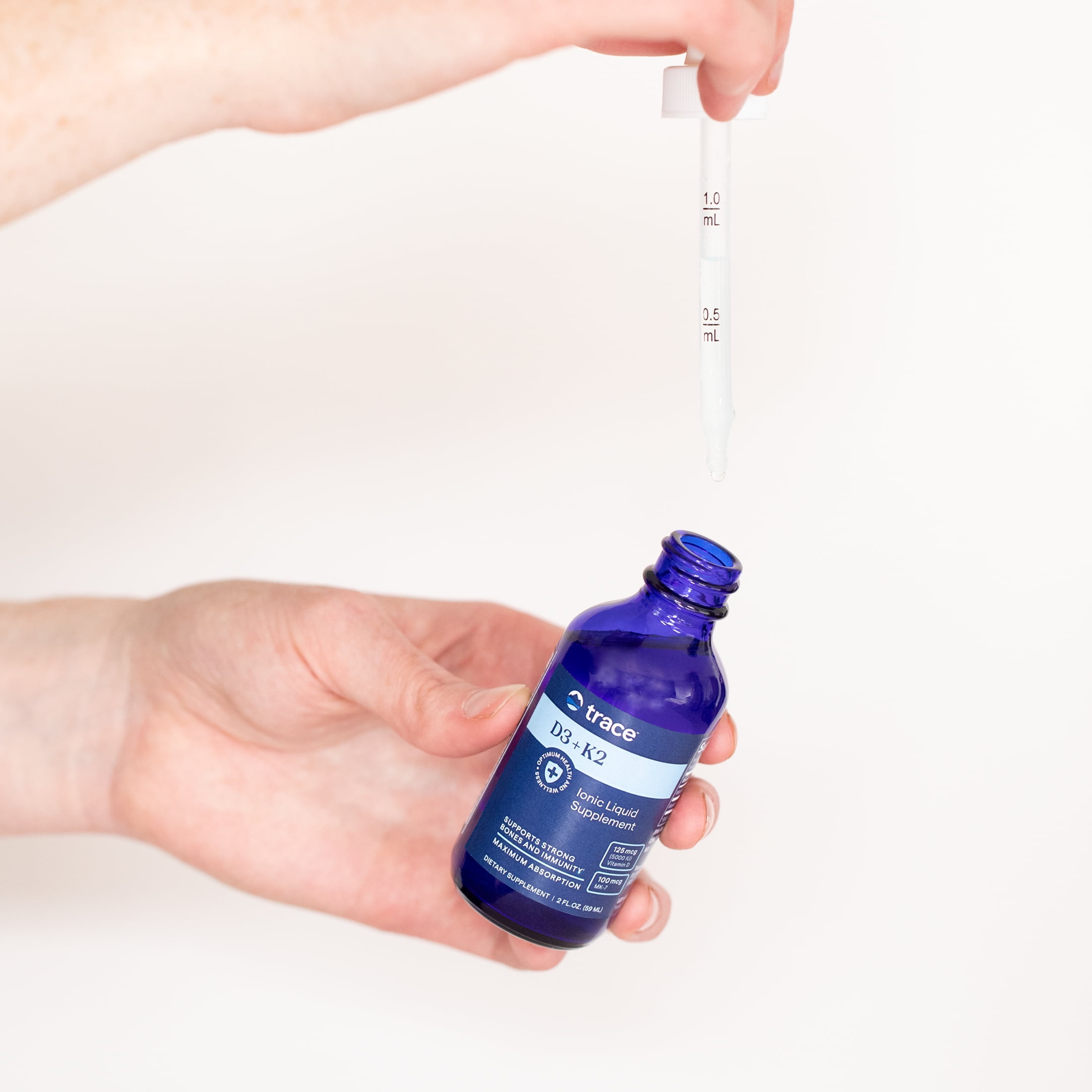 TRACE MINERALS LIQUID IONIC VITAMIN D3 K2 CONCENTRATED SUPPLEMENT BONES HEART HEALTH IMMUNITY 2 FL OZ 120 SERVINGS