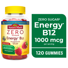 NATURE MADE ZERO SUGAR ENERGY VITAMIN B12 GUMMIES SUGAR FREE 120 COUNT PACK