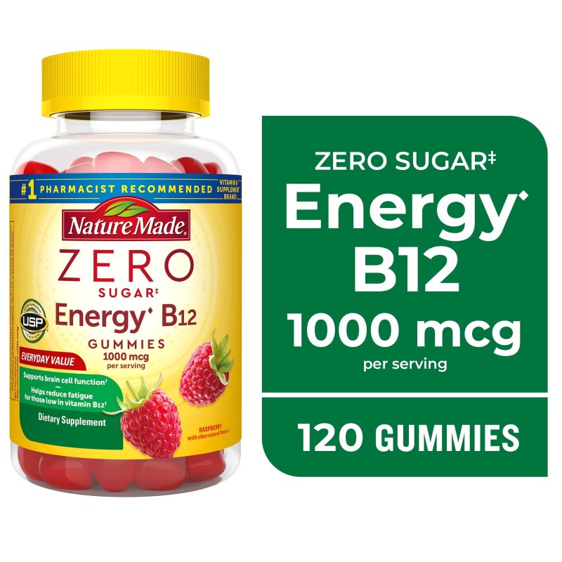 NATURE MADE ZERO SUGAR ENERGY VITAMIN B12 GUMMIES SUGAR FREE 120 COUNT PACK