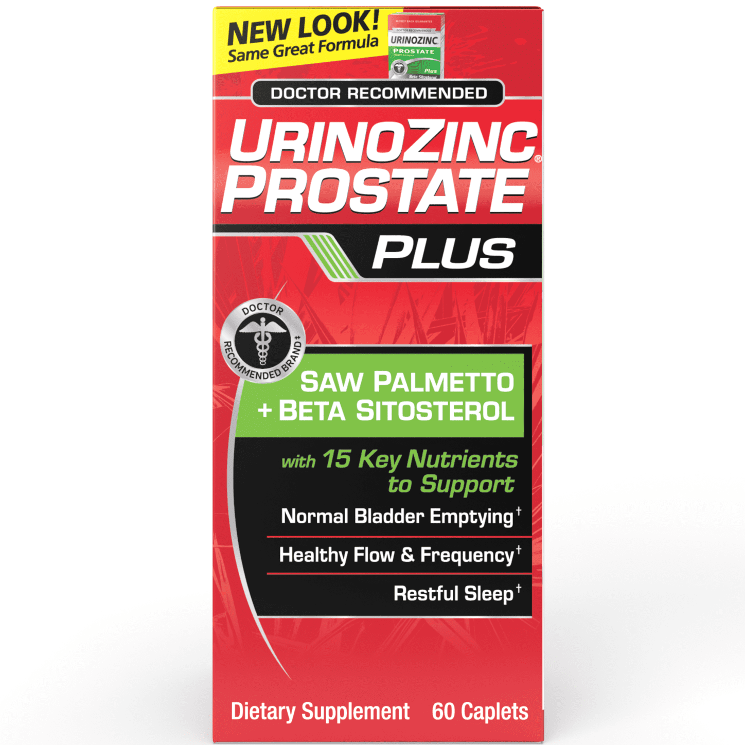 URINOZINC PROSTATE HEALTH COMPLEX PLUS BETA SITOSTEROL CAPSULES 60 COUNT