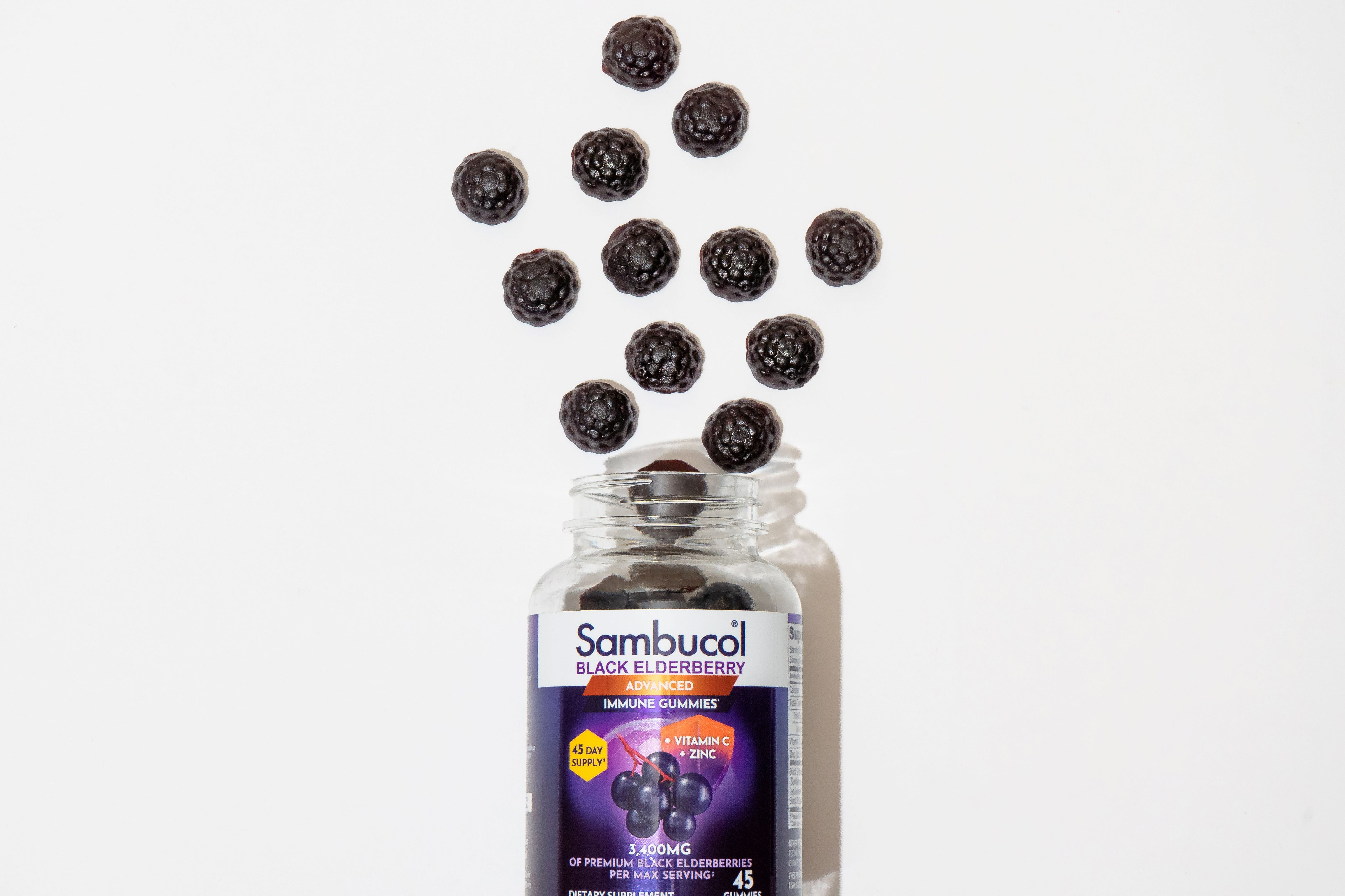 SAMBUCOL BLACK ELDERBERRY IMMUNE SUPPORT GUMMIES VITAMIN C ZINC 45 COUNT