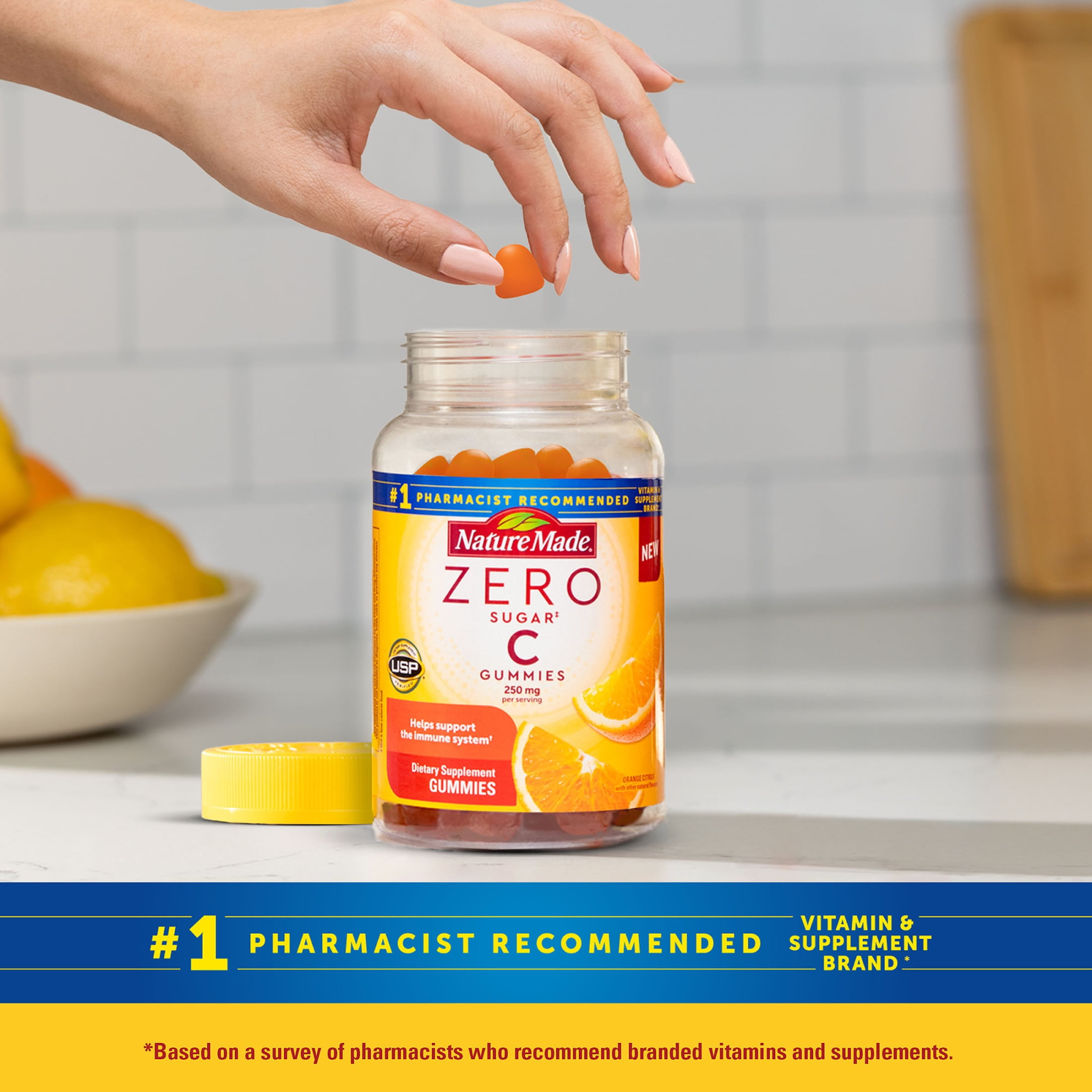 NATURE MADE ZERO SUGAR VITAMIN C GUMMIES SUGAR FREE IMMUNE SUPPORT 104 COUNT
