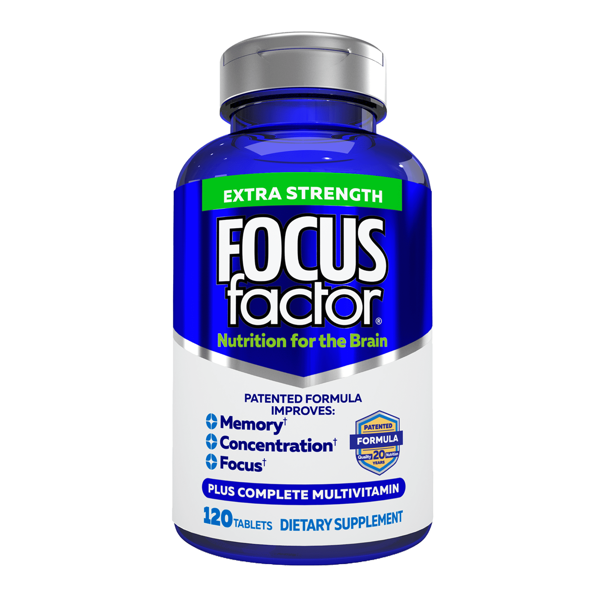 FOCUS FACTOR EXTRA STRENGTH 120 COUNT BRAIN SUPPLEMENT MEMORY FOCUS BOOST