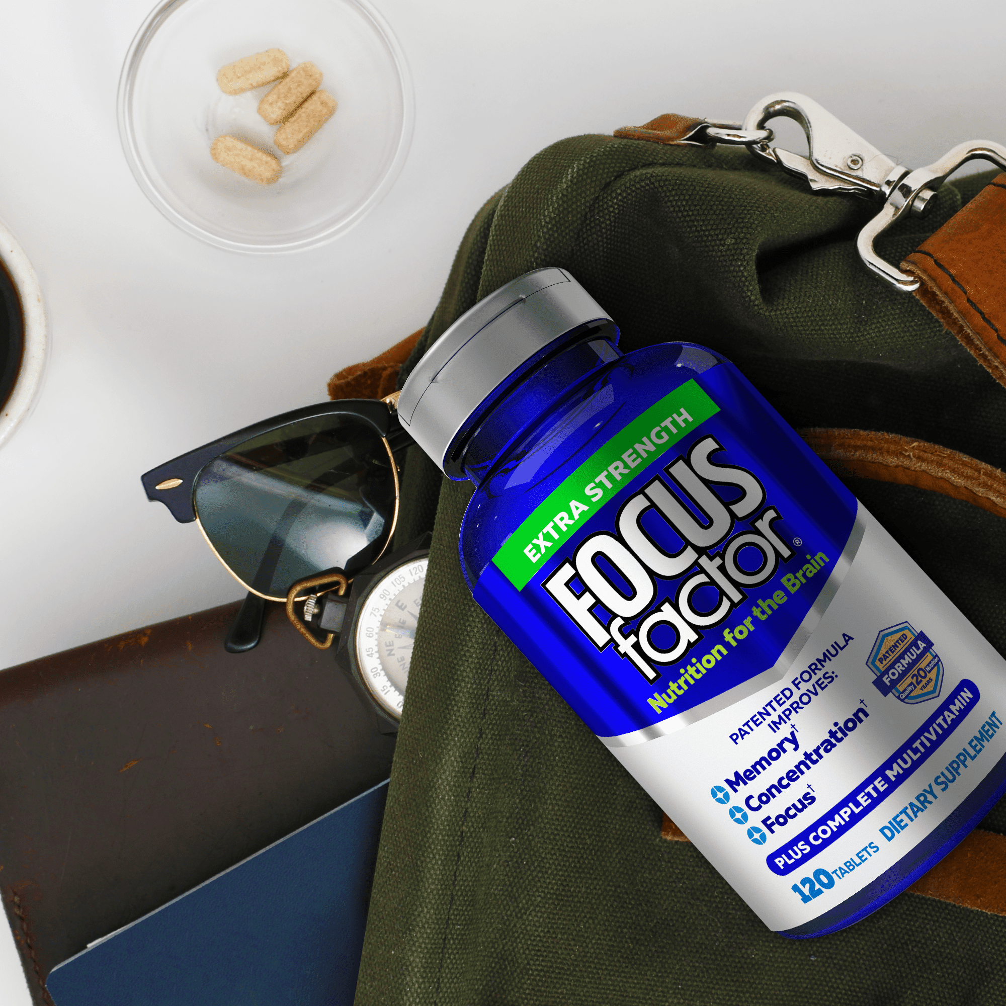FOCUS FACTOR EXTRA STRENGTH 120 COUNT BRAIN SUPPLEMENT MEMORY FOCUS BOOST