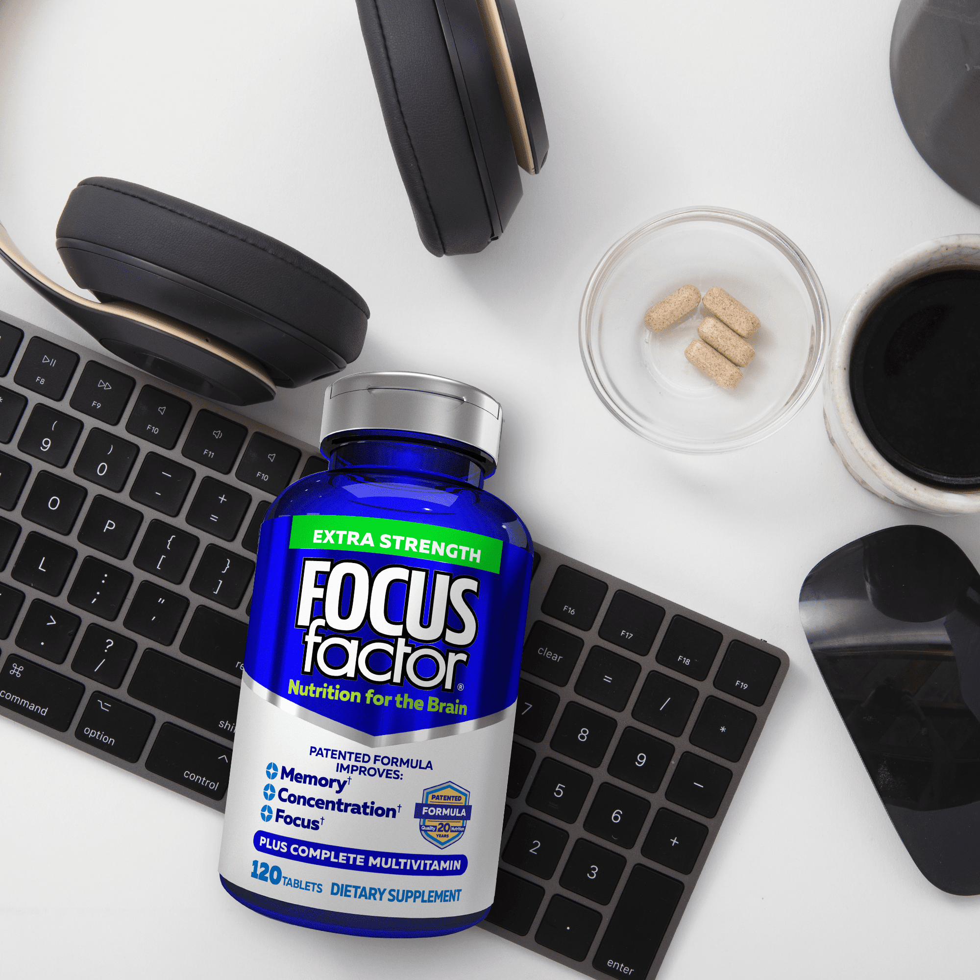 FOCUS FACTOR EXTRA STRENGTH 120 COUNT BRAIN SUPPLEMENT MEMORY FOCUS BOOST