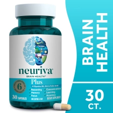 NEURIVA PLUS BRAIN HEALTH SUPPLEMENT | VITAMINS B12 & B6 | MEMORY FOCUS SUPPORT | 30CT CAPSULES