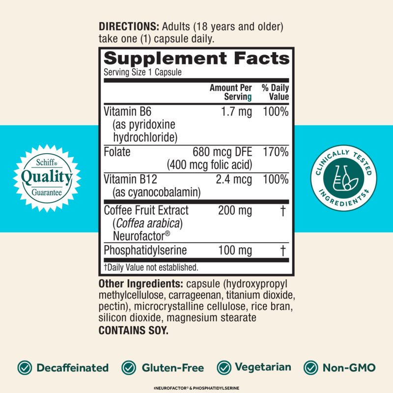 NEURIVA PLUS BRAIN HEALTH SUPPLEMENT | VITAMINS B12 & B6 | MEMORY FOCUS SUPPORT | 30CT CAPSULES