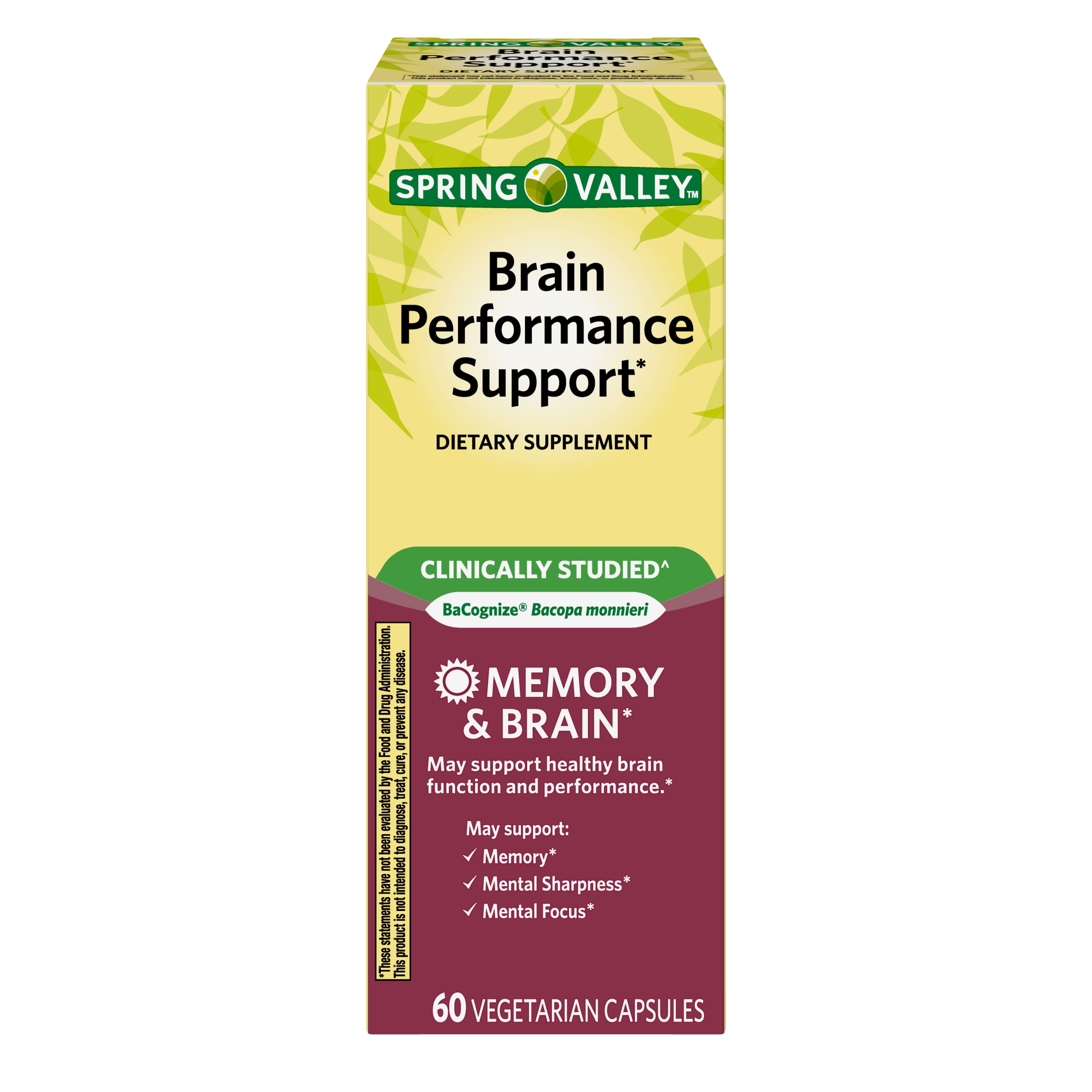 SPRING VALLEY MEMORY SUPPORT SUPPLEMENT CAPSULES 60 COUNT - VEGETARIAN