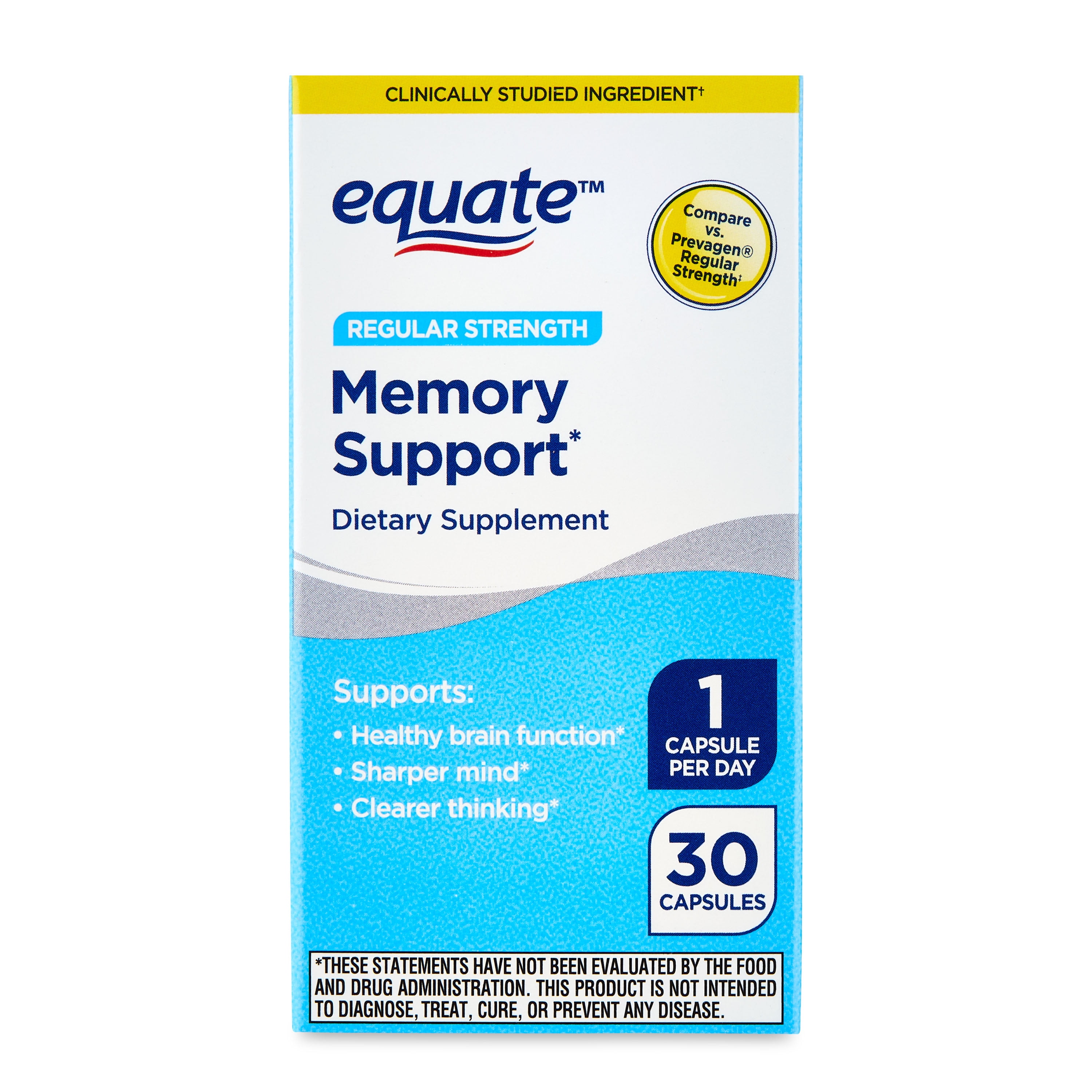 EQUATE MEMORY SUPPORT SUPPLEMENT CAPSULES 30 COUNT FOR IMPROVED COGNITIVE HEALTH