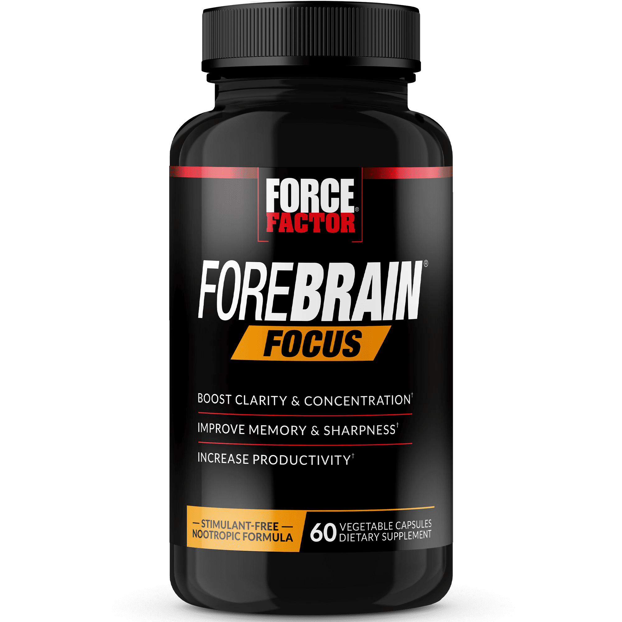 FORCE FACTOR FOREBRAIN FOCUS NOOTROPIC CAPSULES BRAIN HEALTH SUPPLEMENT 60 COUNT.