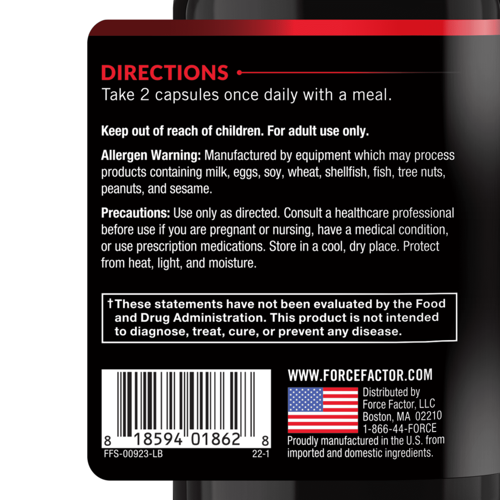 FORCE FACTOR FOREBRAIN FOCUS NOOTROPIC CAPSULES BRAIN HEALTH SUPPLEMENT 60 COUNT.
