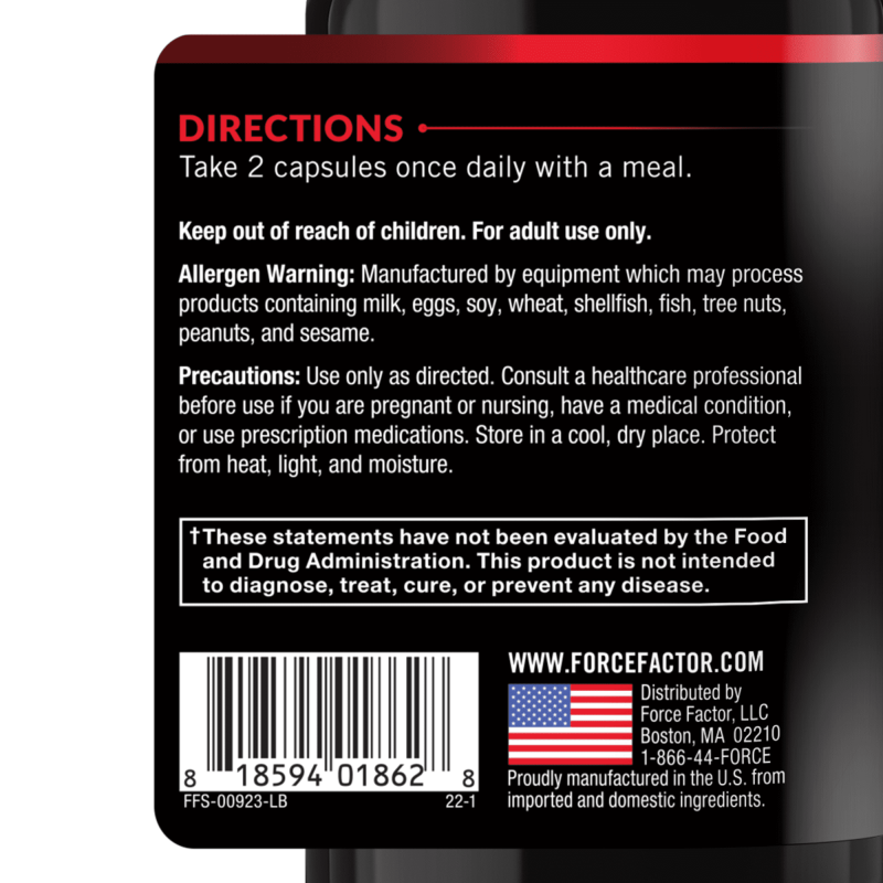 FORCE FACTOR FOREBRAIN FOCUS NOOTROPIC CAPSULES BRAIN HEALTH SUPPLEMENT 60 COUNT.