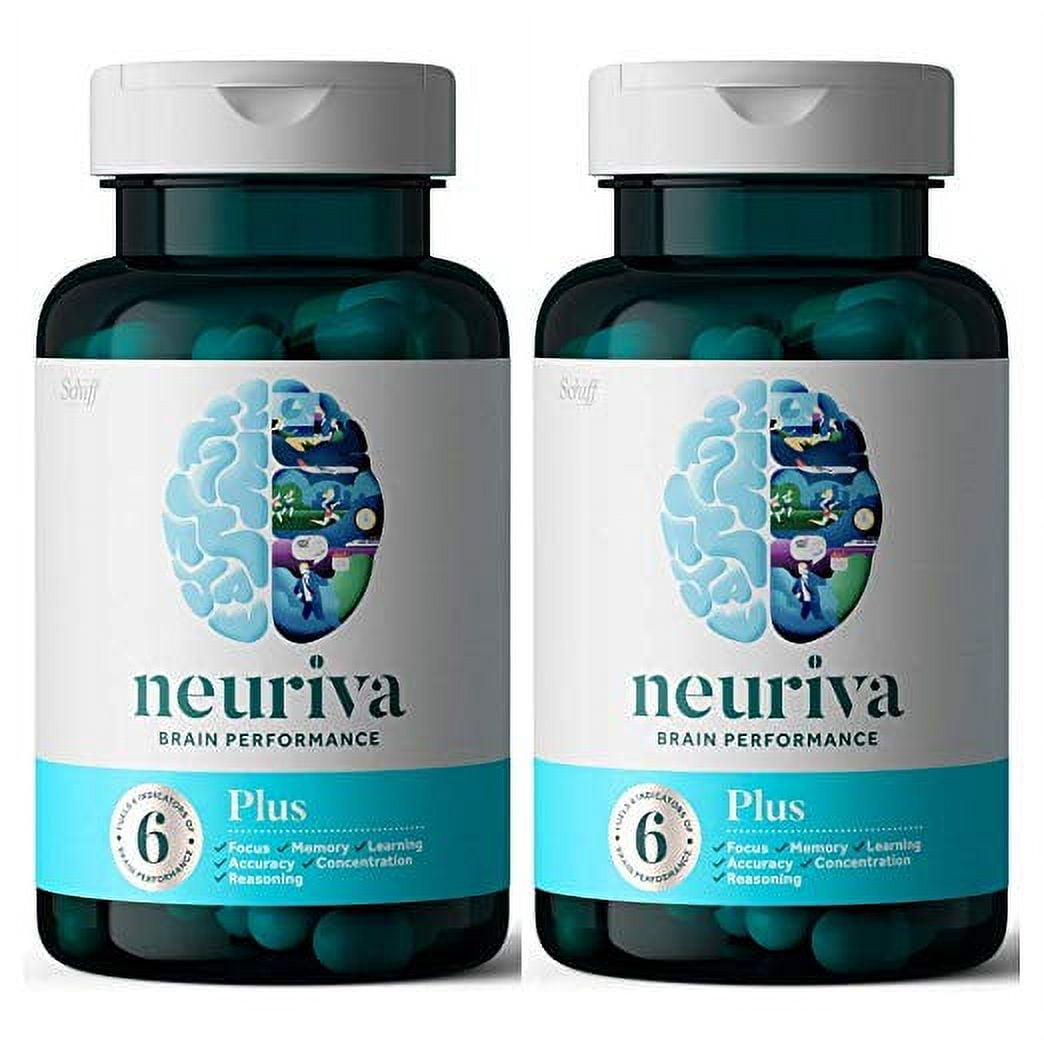 NEURIVA PLUS BRAIN HEALTH SUPPLEMENT 30 COUNT BRAIN SUPPORT NATURAL INGREDIENTS COFFEE CHERRY PLANT SOURCED PHOSPHATIDYLSERINE 2 PACK