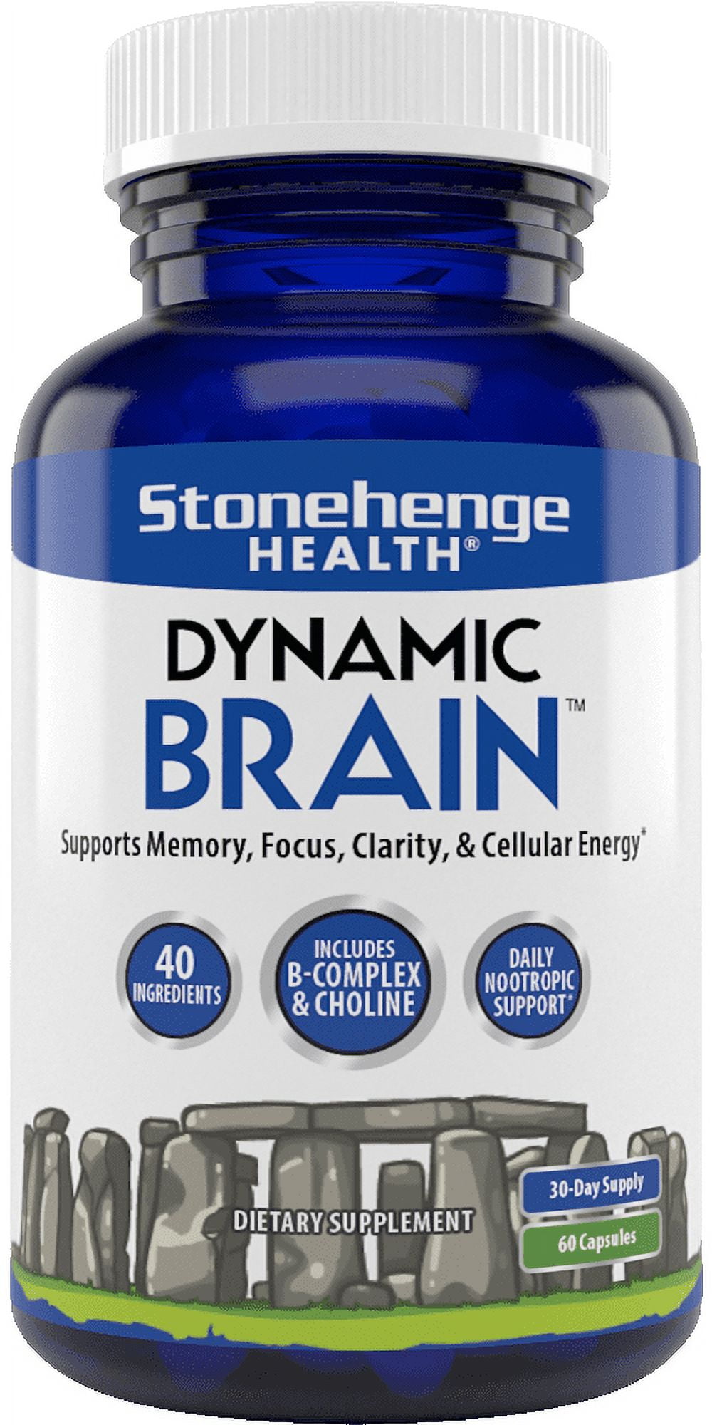 STONEHENGE HEALTH DYNAMIC BRAIN NOOTROPIC SUPPLEMENT MEMORY FOCUS LEARNING 60 CAPSULES